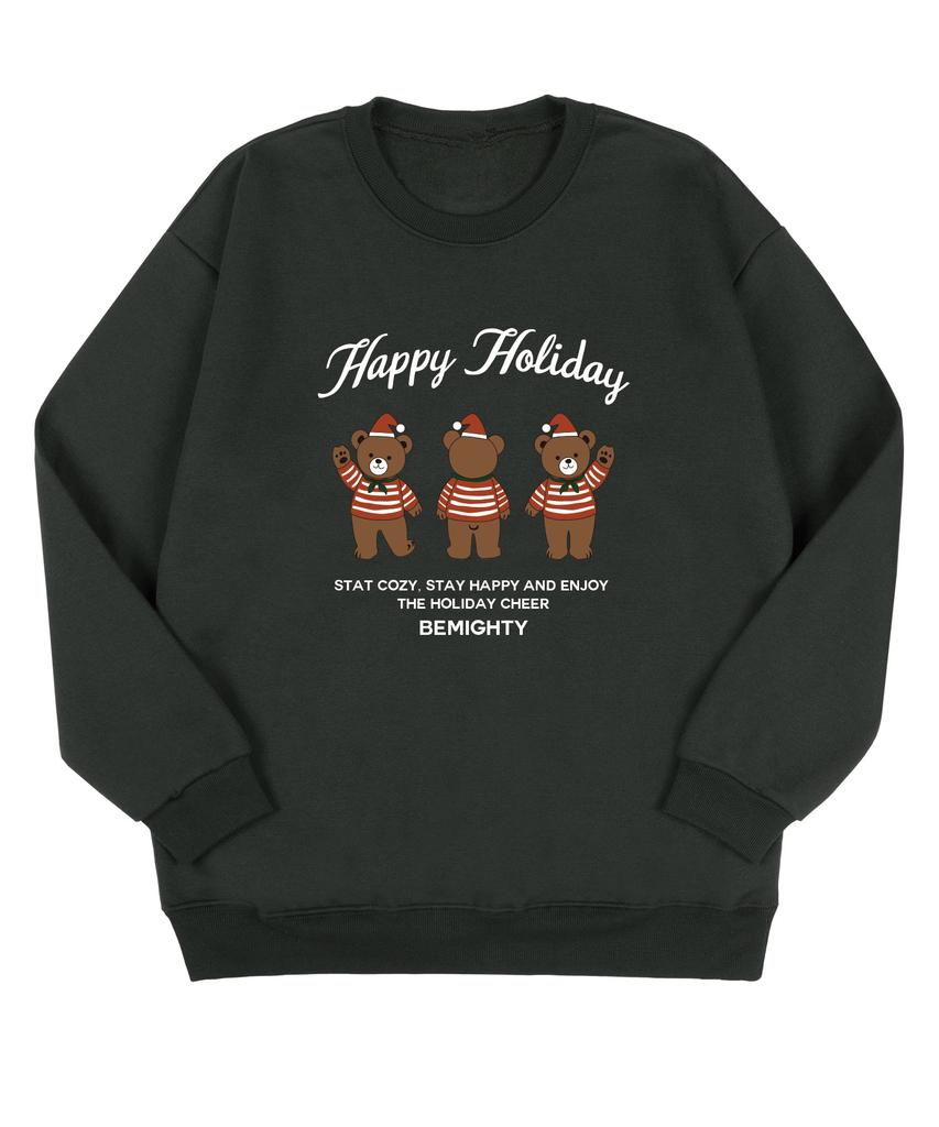 BEMIGHTY Happy Holiday Brushed Oversized Sweatshirt [Melan Grey]