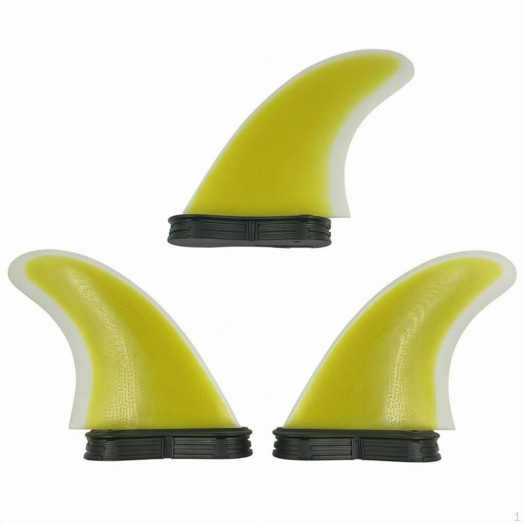3 Stück Thruster Fin Control-orientiertes Surfbrett mit gepaarter Tab-Base Schnelle Twin-Fins für Surfer,