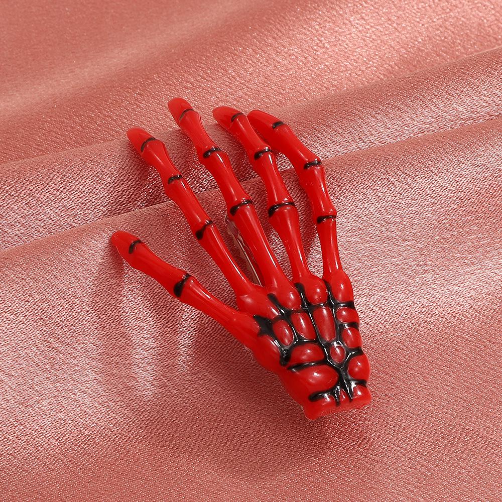Harajuku Gothic Skull Hand Bone Hair Clip - Bloody Skull Grip