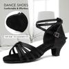 Chaussures de danse latine en Satin pour femmes et filles, chaussures de Performance de Tango pour salle de bal, 4CM