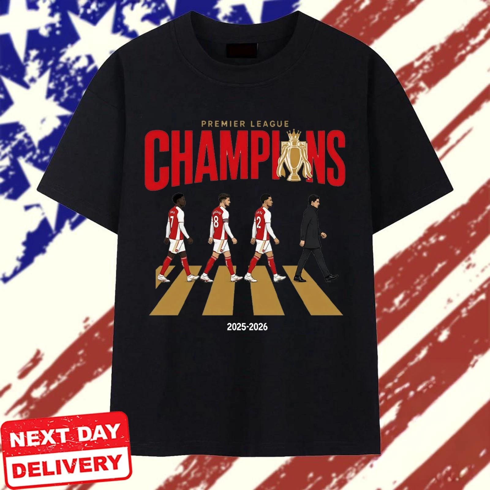 Arsenal 2025/26 Champions Shirt Premier League Champions One Side Gift For Fans S