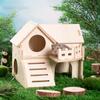 Hamster Trähus Gunga Sovbo Flerhål Andas Enkel installation Dubbellager roliga hamsterleksaker