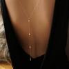 Back Chain Women's Pearl Bridal Body Chain Teardrop Pendant Exquisite Rhinestone Waist Chain