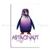 Astronaut Space Penguin Cruiser Metal Bar Decoration Designing Tin Sign Poster