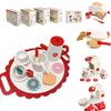 Wood Simulation Tea Set Pretend Play Kitchen Role Play Educational Toy For Kindergarten Children's Kitchen Role Play Set