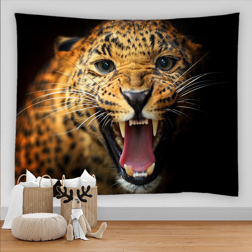 Гобелен с милым животным и леопардовым принтом — фото 7