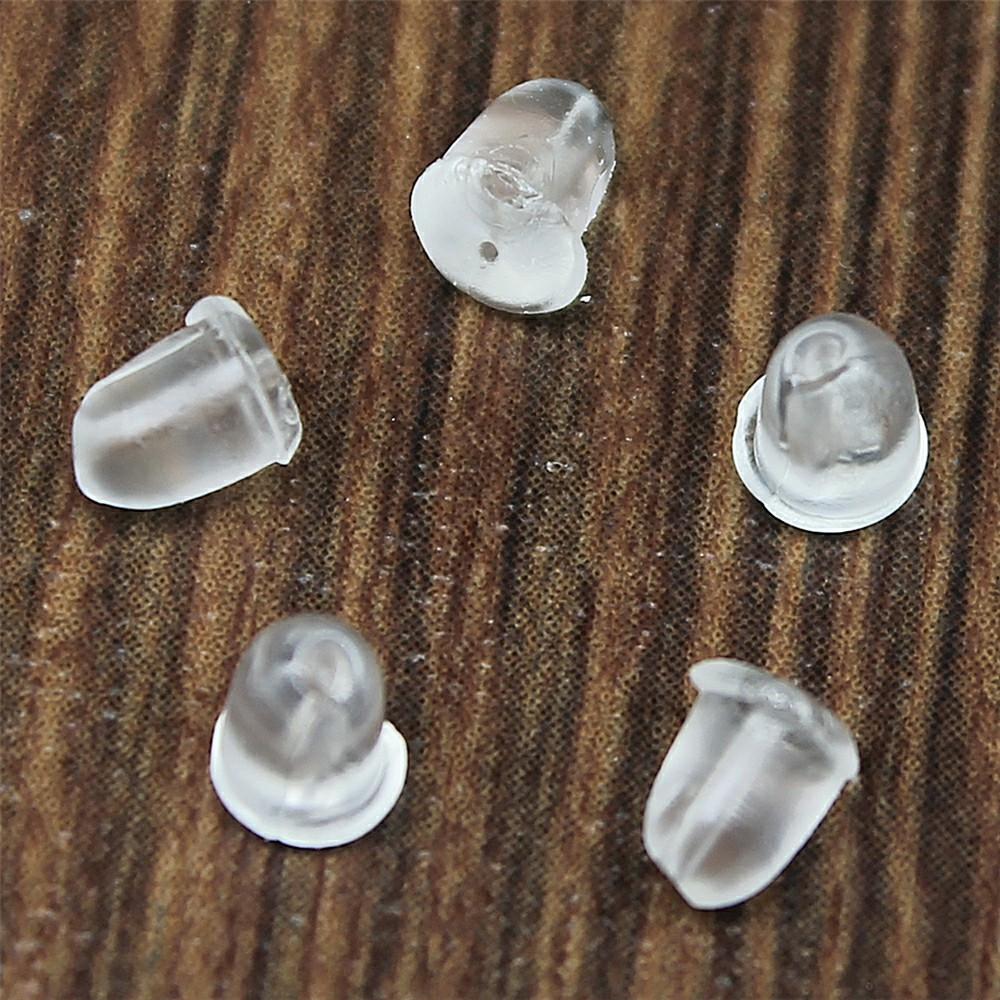 Clear Rubber Earring Backs Safety Stoppers For Stud Earrings Ear Hooks Studs