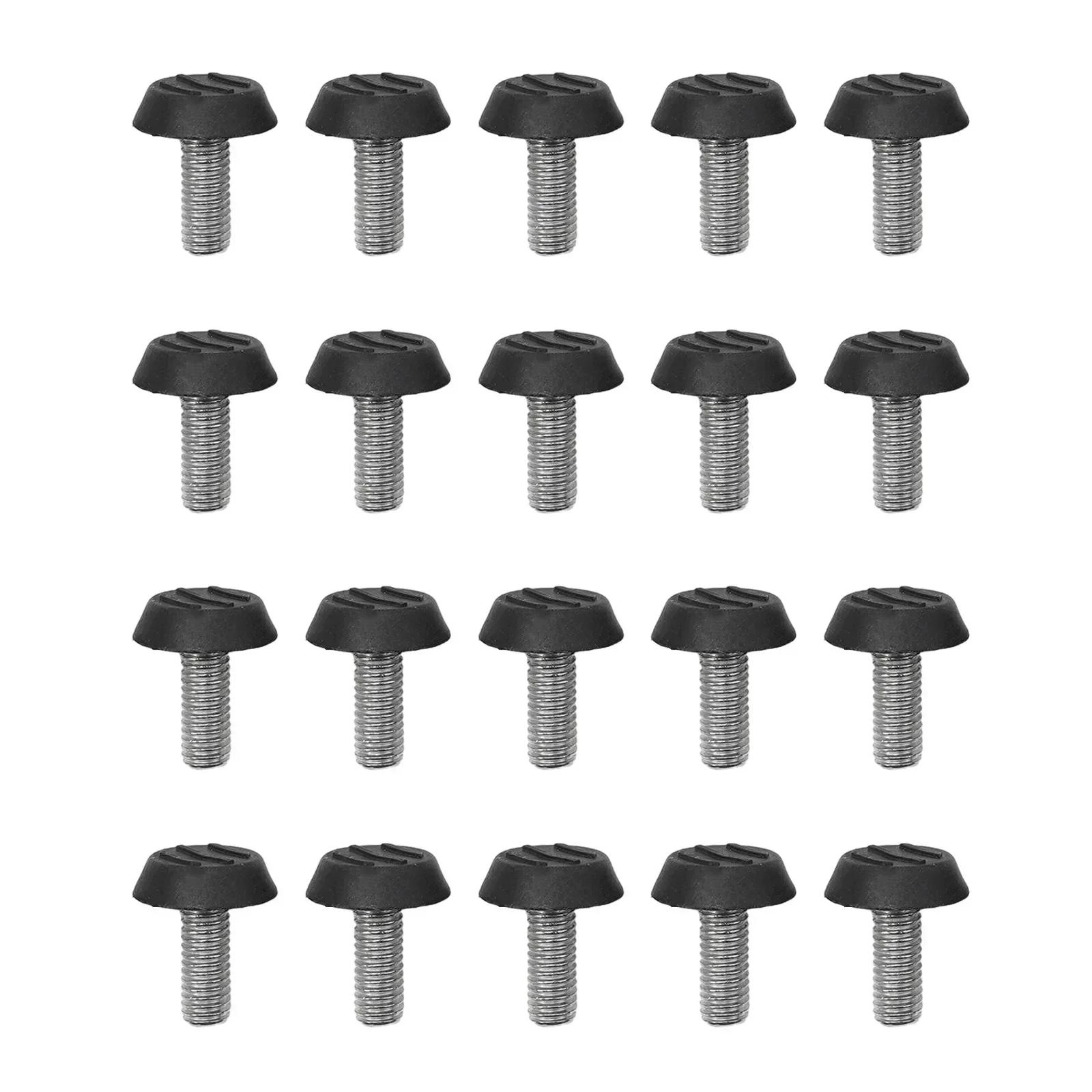 

20pcs Adjustable Screw-On Leveling Feet 21mm Base for Furniture Table Desk Glide Protection - Silver Tone Plastic China Mainland
