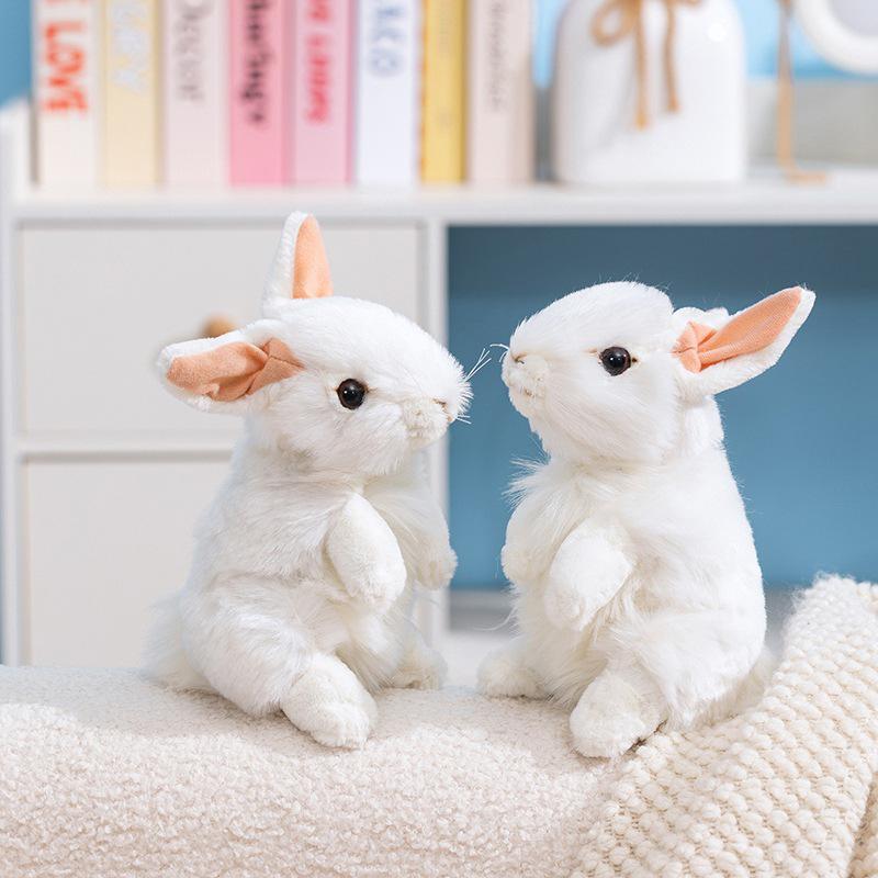 White Easter Bunny Plush Toy - Cute Stationery Simulation Doll Ornament