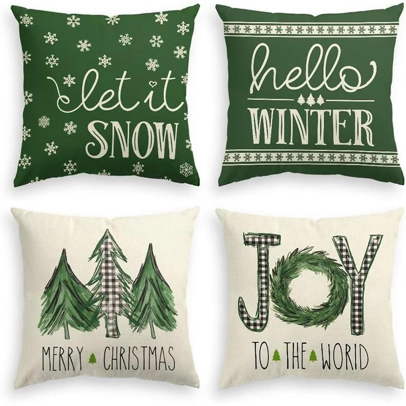 

Christmas decoration home decoration pillow case green sofa office seat car cushion cover bedroom room decoration holiday gift