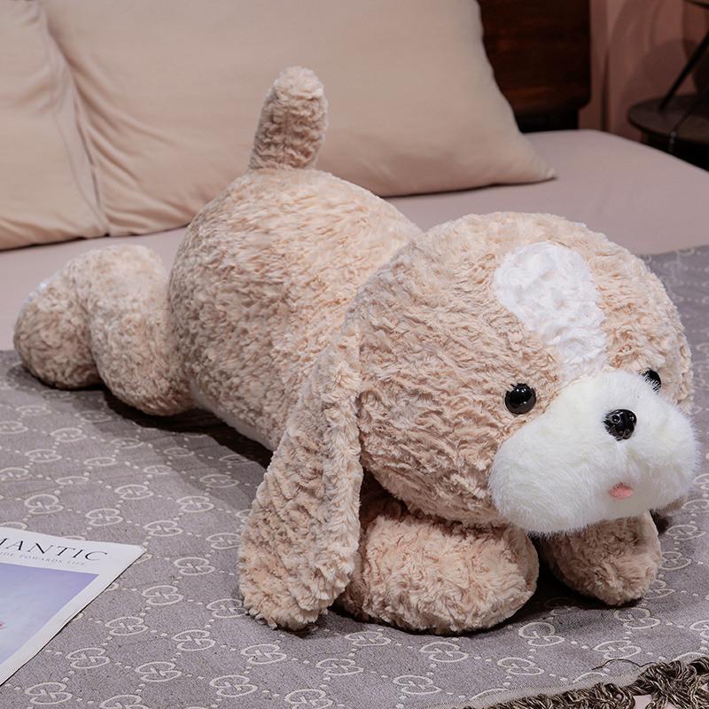 Cute Lying Down Dog Doll Throw Pillow Boys and Girls Sleeping Puppy Doll Side Herding Dog Plush Toy Cloth Doll Gift