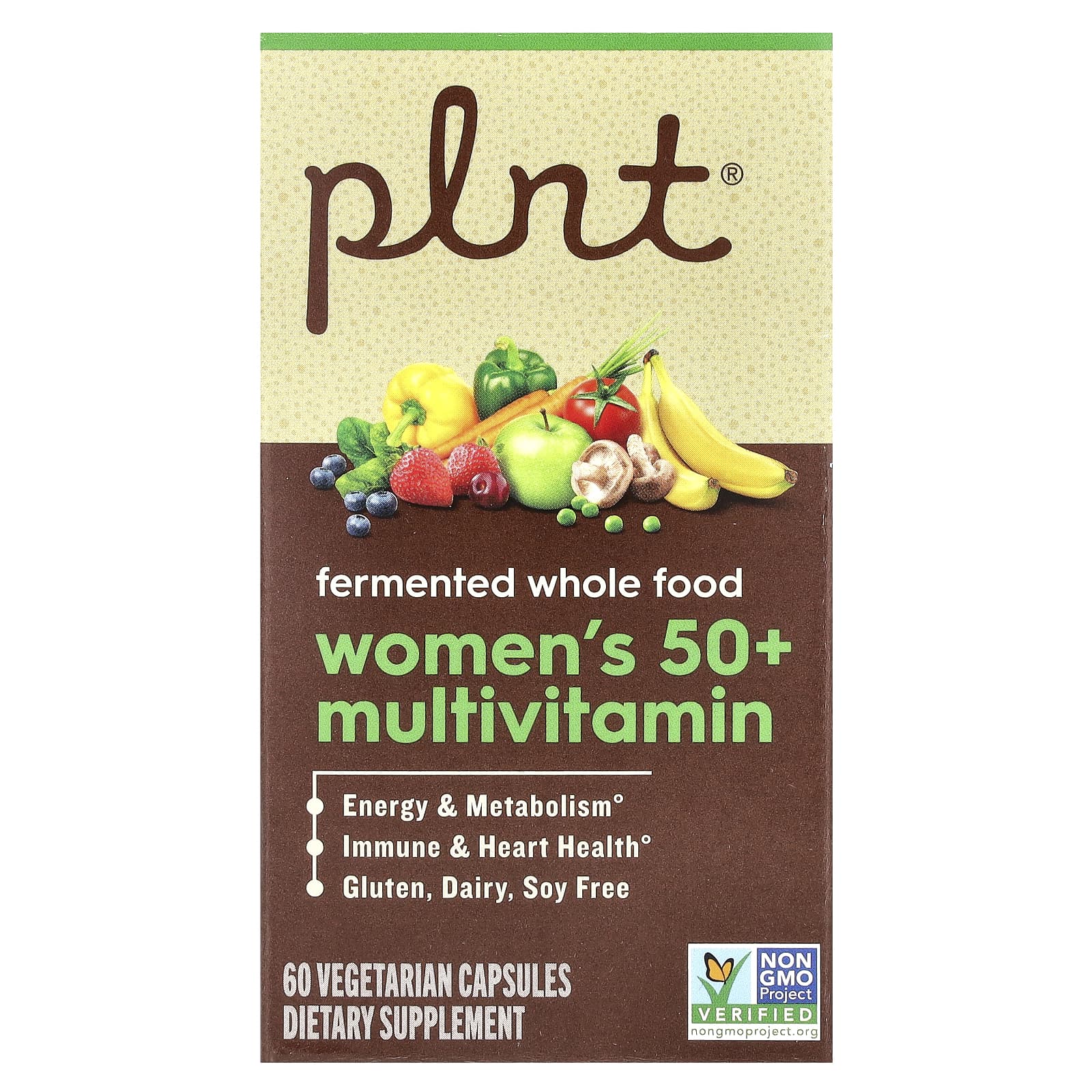 

Plnt, multivitamin for women over 50, 60 veggie capsules
