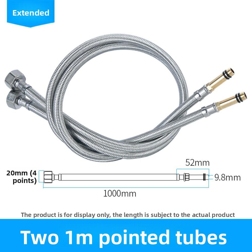 2pcs 1/2'' Stainless Steel Nylon Braided Tube Pipe Hose Silicone Plumbing Thermoresistant Tap Basin Faucet Sink Kitchen Bathroom