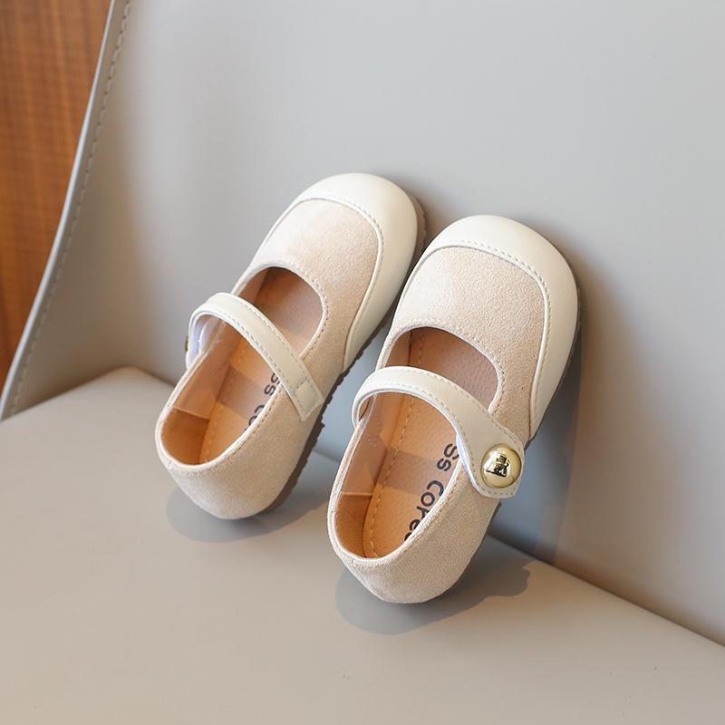 Children's Leather Shoes Spring Autumn Kids Mary Jane Shoes Fashion Patchwork Causal Girls Causal Flat Single Shoes Soft Bottom
