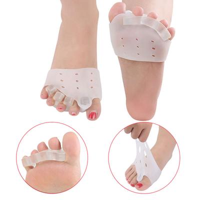 2X Silicone Half Toe Sleeve Metatarsal Pads Gel Toe Caps For Forefoot Bunion Aid