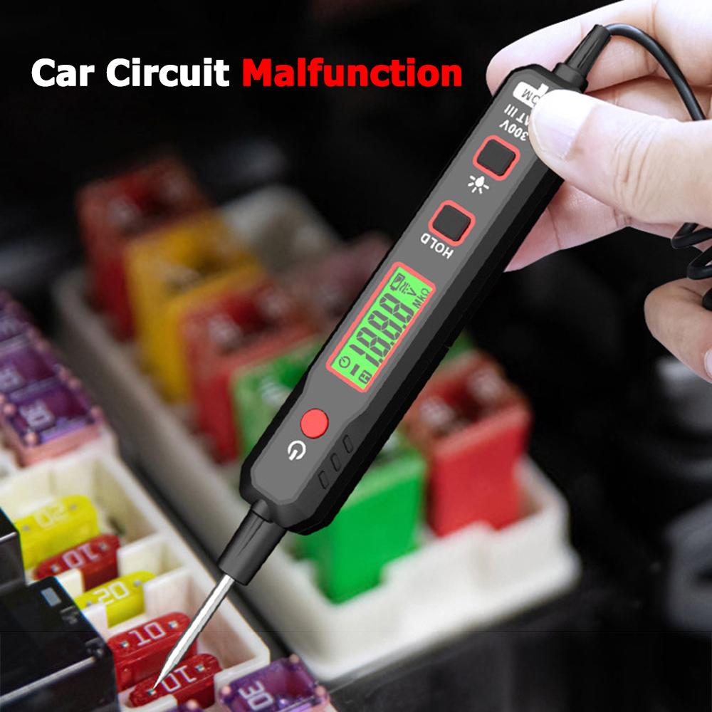 HT86A/HT86B Car Circuit Voltage Tester Pen Automobile Fault Detector Instrument Mini Digital Car Fuse Diagnostic Probe Test Pen