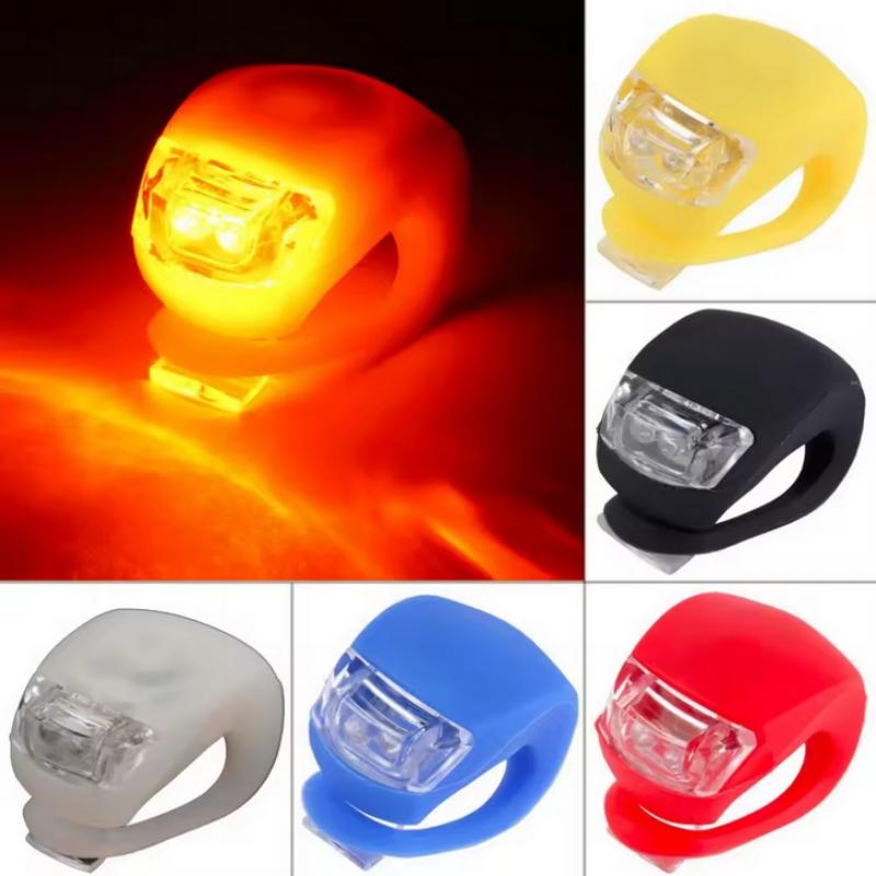 Bicycle Front Light Silicone LED Head Front Rear Wheel Bike Light Waterproof Cycling Bicycle Accessories Bike Lamp
