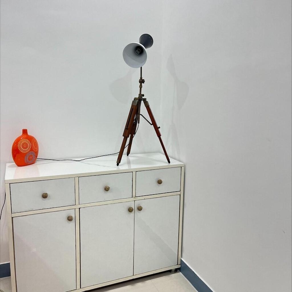 Abajur pentru lămpi de masă cu suport trepied, metalic, pentru birou, lampă decorativă de birou, cu picioare, 30", lampă de la mijlocul secolului