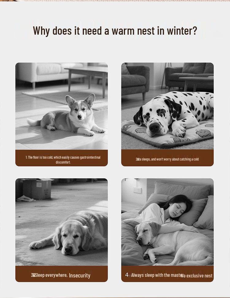 Cross-Border Dog Bed: Cozy Autumn/Winter Nest for Small Dogs & Cats