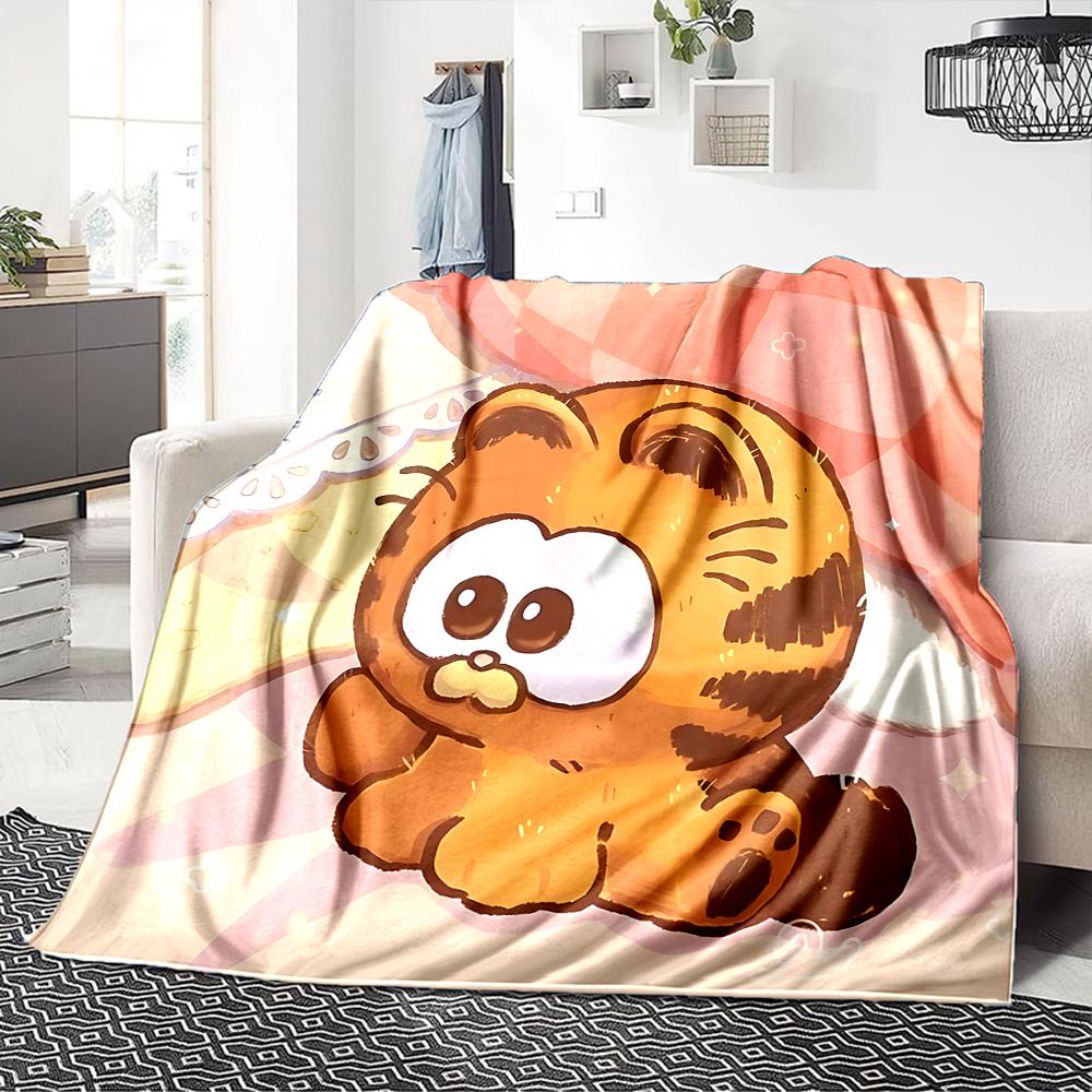 1Pc Garfield'S Starry Adventure Blanket For Couch Bed Plush Cozy Fuzzy Blanket Super Soft Warm Blankets For Fall And Winter 091874