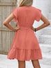 2025 Summer Elegant Polka Dot Ruffle Sleeve A-Line Midi Dress for Women