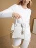 Michael Kors Borsa a tracolla con logo Gigi e tracolla regolabile, da donna, bianca