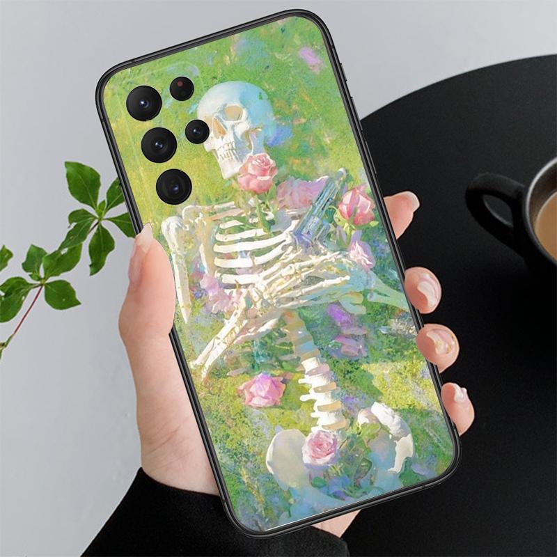Phone Case For Samsung A55 A16 A56 A36 A35 A15 A53 A54 A33 A34 A25 A05S A52 A52S A14 A26 A71 Skeleton Art