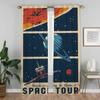 Curtains Child Room Extraterrestrial Blackout Curtain for Room 2 Panel Home Interior Curtains Shades Halloween Decoration Living