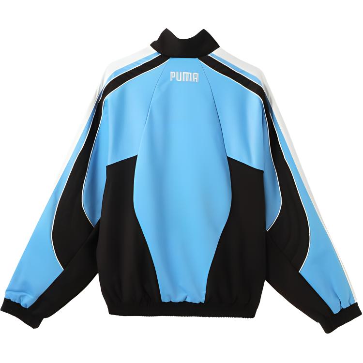 Puma Retro Color Block Stand Collar Casual Zipper Jacket Unisex Jacket Light-Blue 628242-82