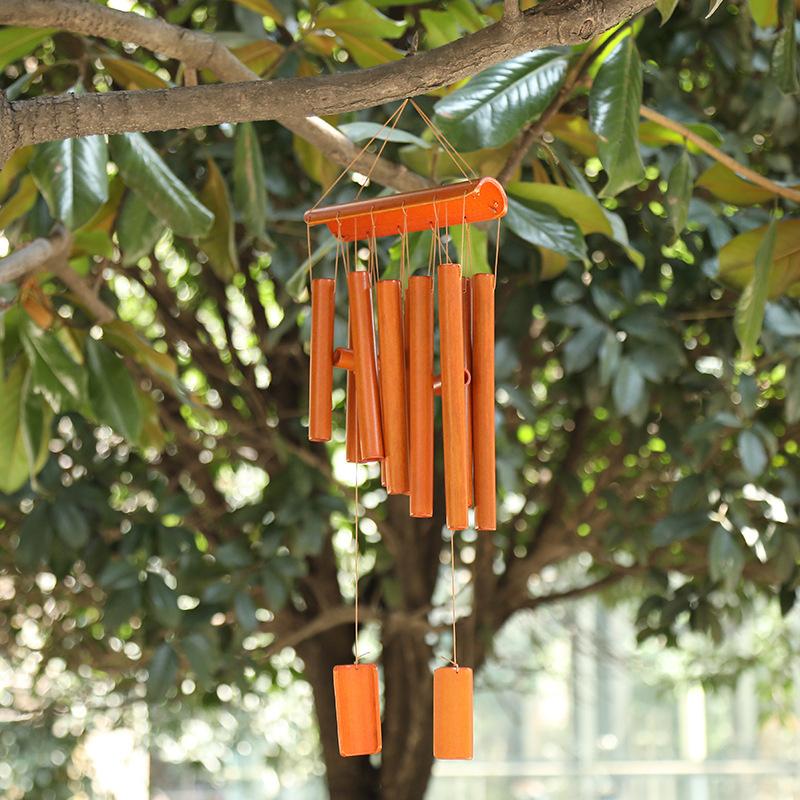 Bamboo Wind Chime Hanging Modern Natural Sounds Gift Hanging Bell Wind Bell For Room Balcony Porch Indoor Decor