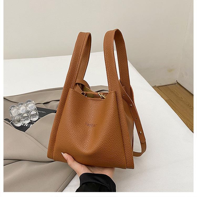 Popular vegetable basket bucket bag fashionable Korean version handbag new simple child and mother tote women's bag shoulder messenger bag