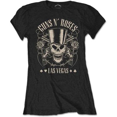 Guns N' Roses Top Hat, Skull & Pistols Las Vegas Short Sleeve Tee Black New