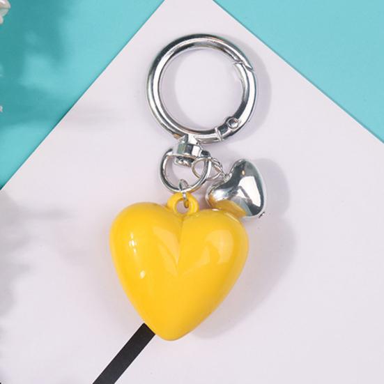 Keychain Pendant Metal Spring Buckle Smooth Open Close Mini Glossy Resin Heart Charm Key Chain Keys Bags Car