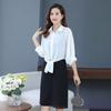 Large Size Female Chiffon Shirt Outside Cardigan Summer Bow Sunscreen Clothes Air Conditioning Shirt Small Shawl Top