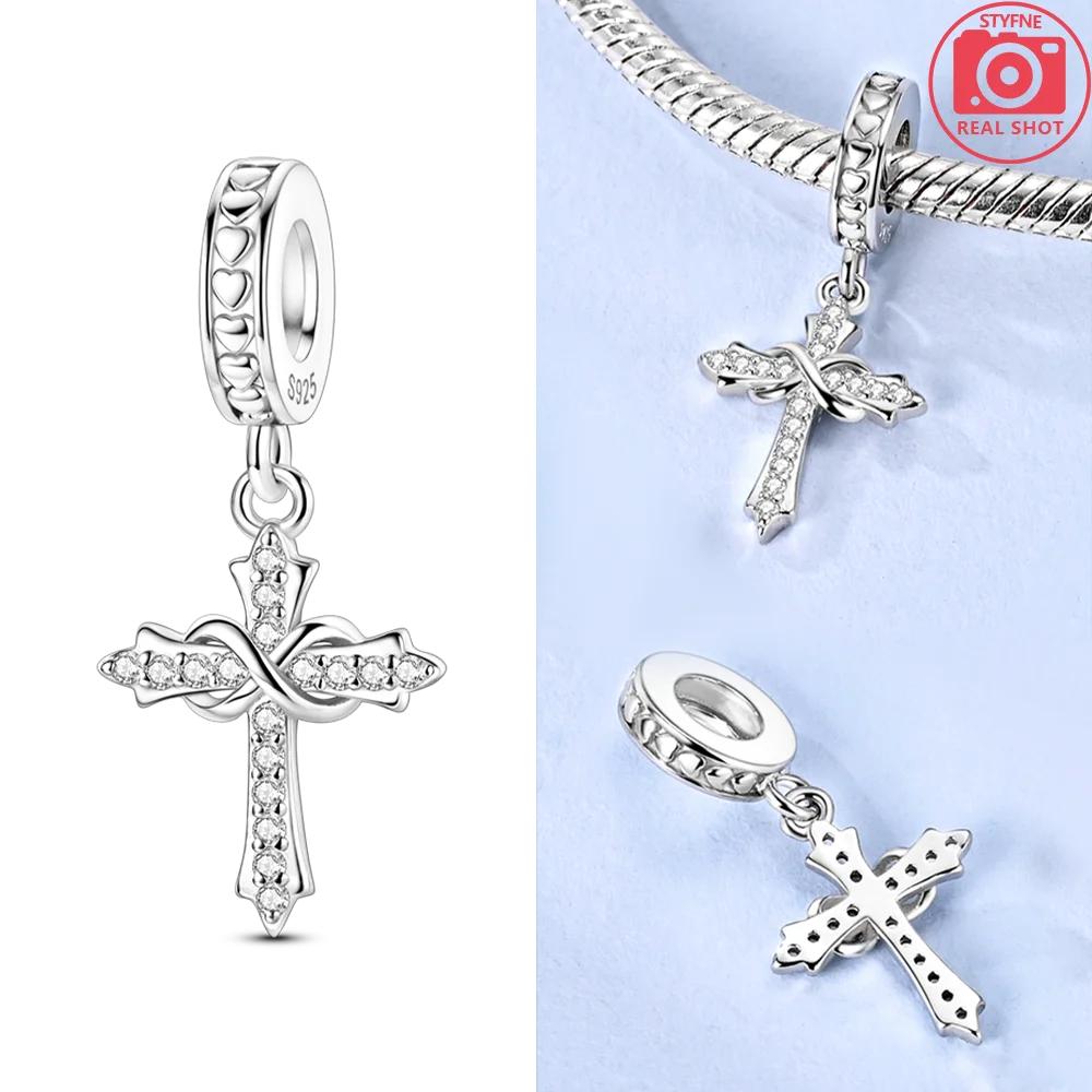 Dangle Charms Original White Heart Beads Copper Fit Bracelet Jewelry Diy For Woman Pendants Charms Fine Gift