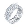 Fashionable Double-Row Zircon Waterdrop Ring for Women