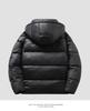 Men's High-End Black and Gold Cotton Hooded Winter Jacket – Warm, Thick, Windproof, Cold-Resistant Outerwear
