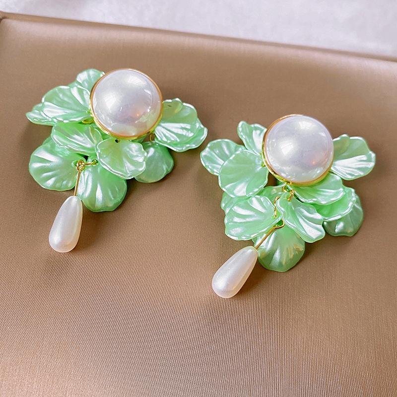 Exquisite Shell Imitation Pearl Drop Earrings Elegant Long Tassel Dangle Earrings For Women Wedding Party Ear Jewelry Gifts