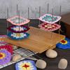 Wooden Crochet Block Plate Reusable Bamboo Grid Crochet Knitting Board Handcrafted Square Knitting Blocking Mat