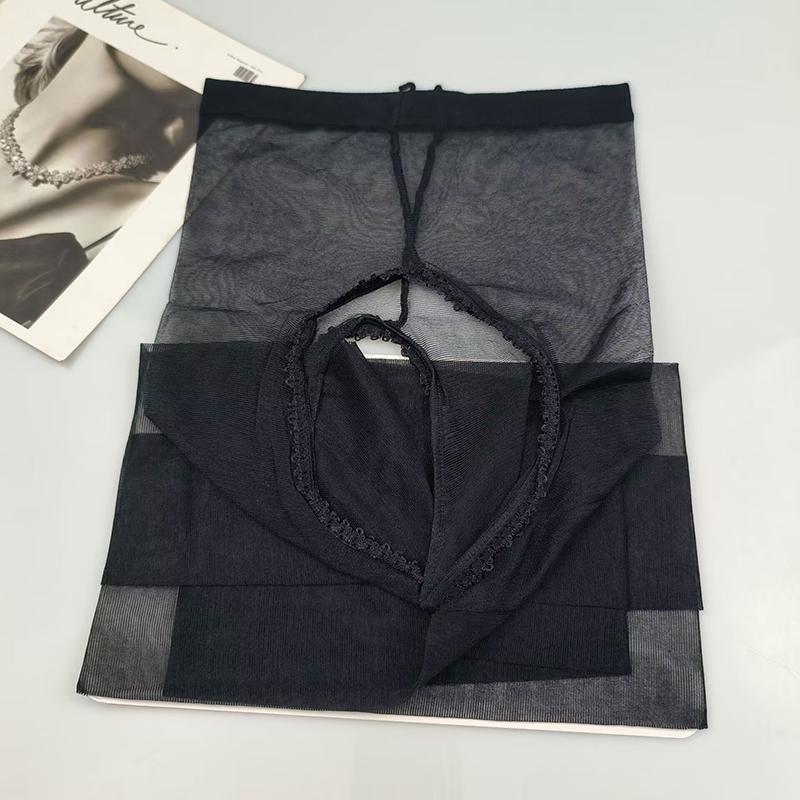 Sexy Stocking Women Crotchless Elastic Glitter Open Crotch Temptation Erotic Shiny Tights Female Gloss Smoothly Pantyhose S44