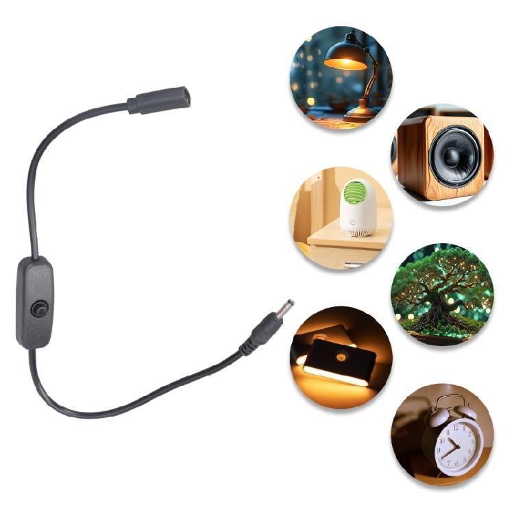 Type C Female to 5.5x2.1mm Male Power Cable Adapter Extension Charging Cable with Switching For Camera LED Light