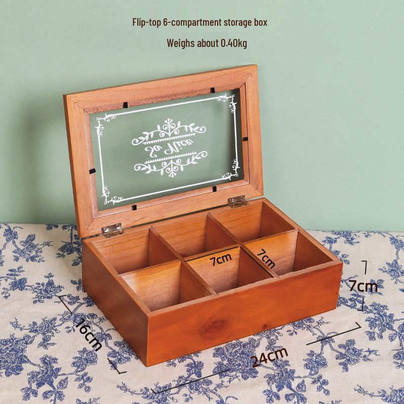 

Ретро Деревянный Настольный Органайзер: Пылезащитный ящик для хранения с крышкой, разделенные отсеки для украшений и мелких предметов