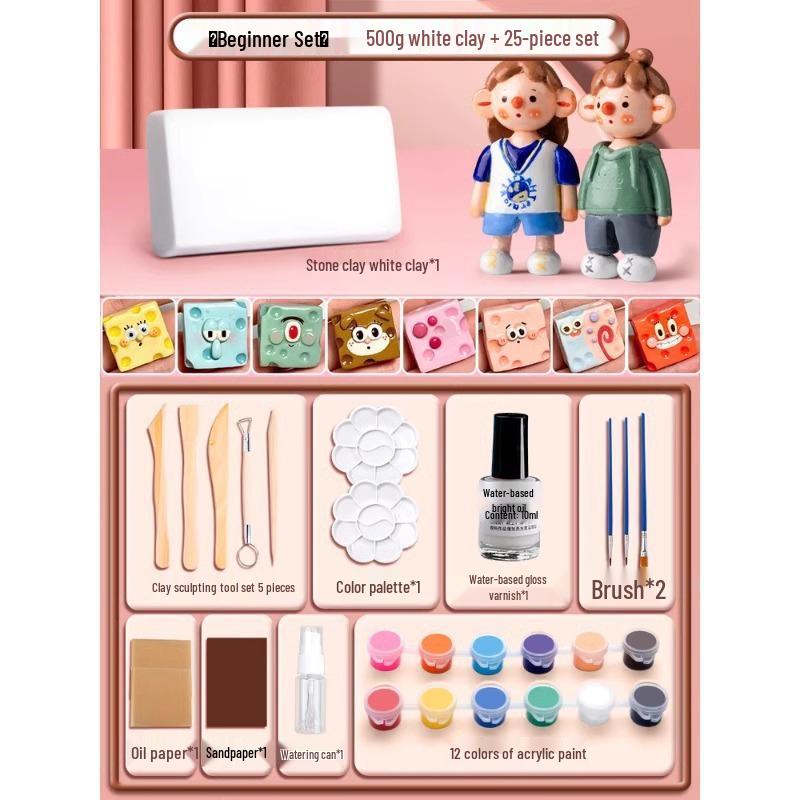 Stone Clay DIY Kit: Lightweight Polymer & Plaster Clay for Handmade Sculptures