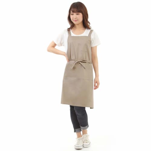 Smile Mode H-Shaped Apron, Stylish and Solid Color with Pockets, Unisex, Simple Design, Wrinkle-Resistant, for Home, Cafe, and Nursery School Use, 15