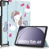 Etui Do Samsung Galaxy Tab A9 2023 8.7" X110/X115 Obudowa Na Tablet Case Alogy Book Cover Unicorn Jednorożec Niebieskie + Szkło