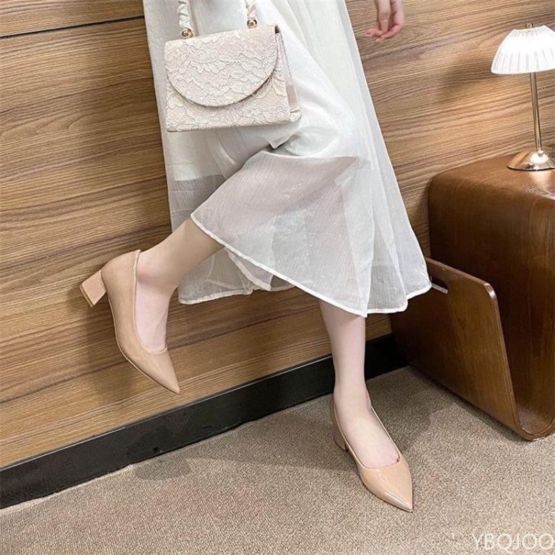 Fashion 2025 Women Summer New Versatile Leather Shoes Sharp pointed fashion high heels Soft leather shallow mouth comfort women shoes