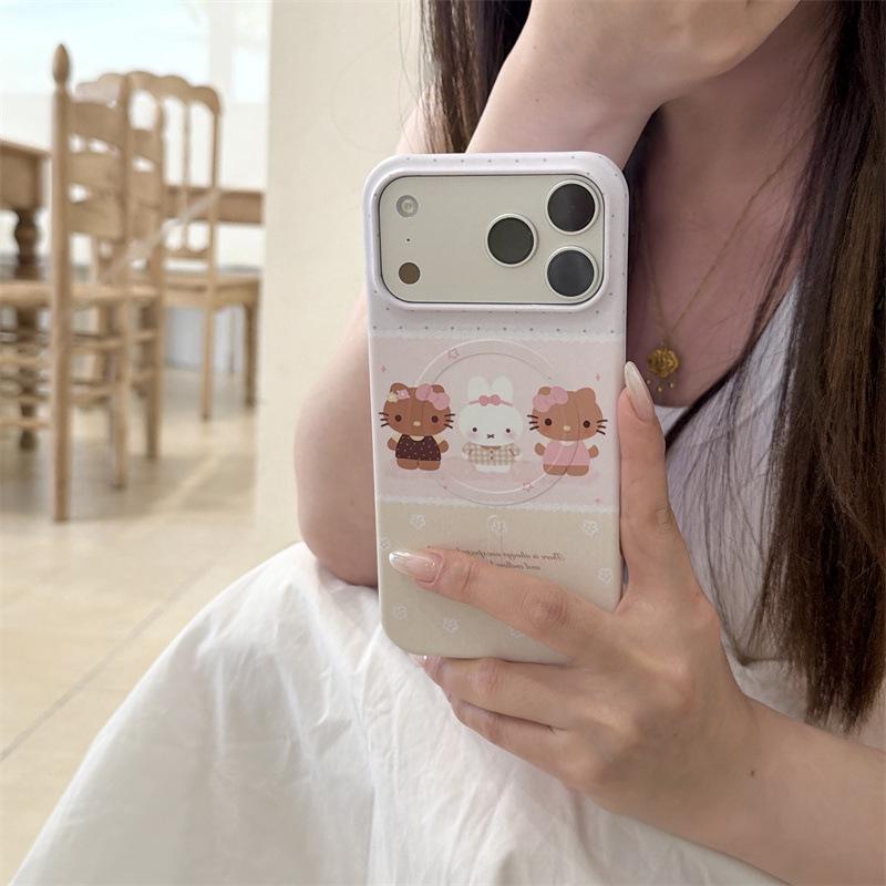 Polka Dot Cat & Rabbit iPhone 17/16 Pro Max/15 Pro Case iPhone 15 Pro Max