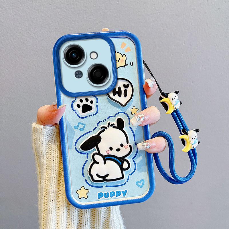 

Противоударный чехол KEYSION для TECNO Spark Go 1 Go 2025 со шнурком, силиконовый милый 3D-чехол для телефона с мультяшной куклой для Tecno Pop9 4G for Spark Go 1