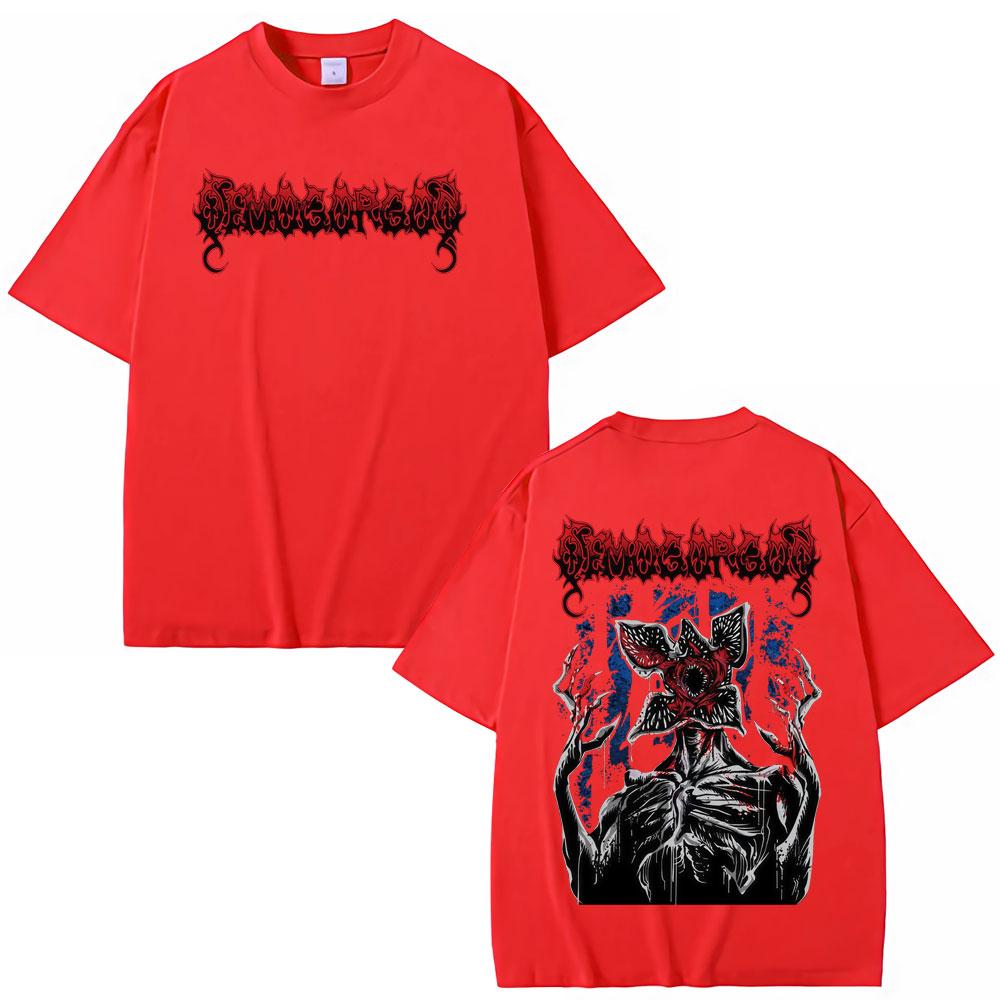 Eddie Munson The Demogorgon Hunter Men's Shirt Cannibal Flower Monster Graphic Short Sleeve Oversized Women T-shirts