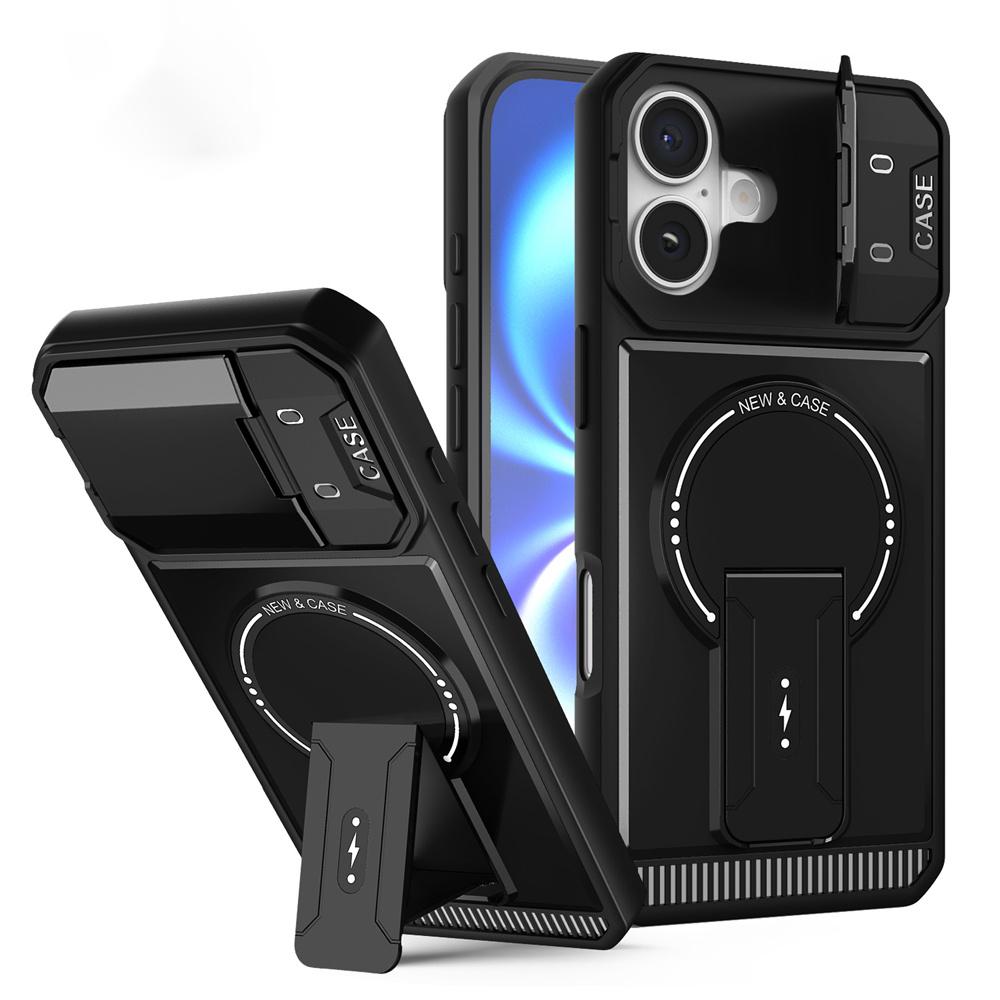 

Armor Military Flip Full Lens Protect Case for IPhone 17 Air 16E 15 14 Plus 13 12 Pro Max Fold Stand Magnetic Plain Phone Cover iPhone 13 чёрный